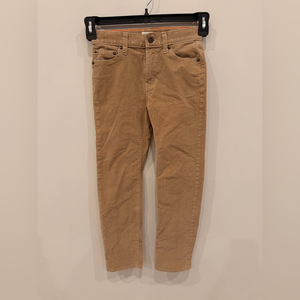 Crewcuts J.Crew Boys Corduroy Pants Size 8 Tan Slim Fit Cotton‎ New